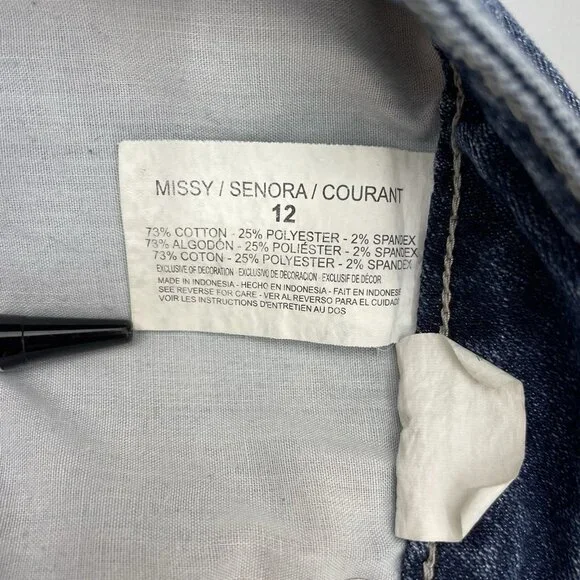 Nine West Eastend Capri Jeans Cropped Roll Cuff Denim Womens 12 - Picture 8 of 12